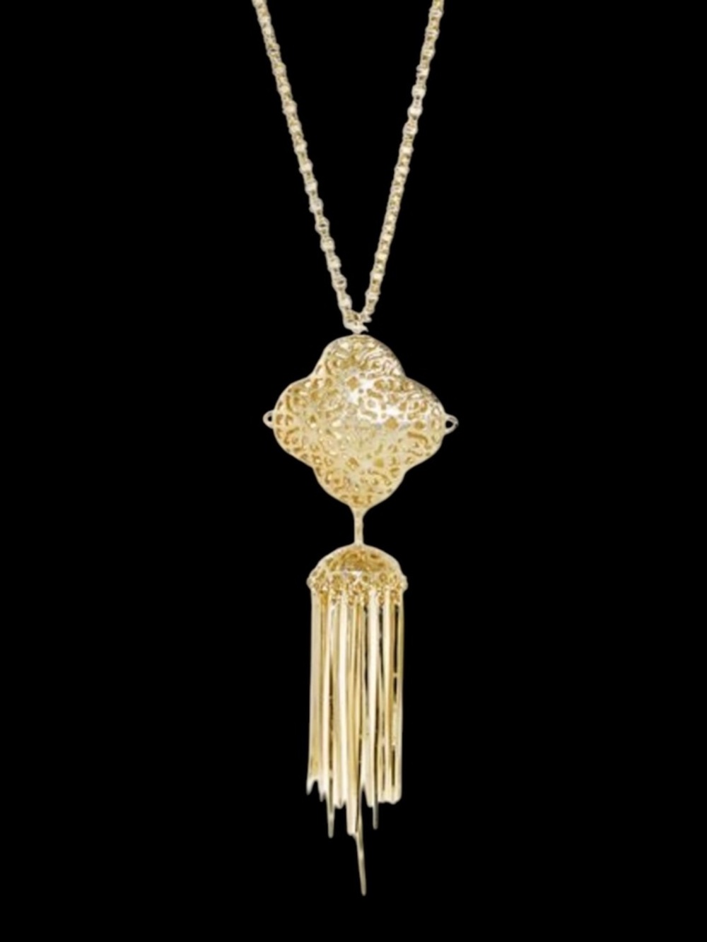 Kendra Scott Miranda Gold Logo Filigree Pendant Necklace